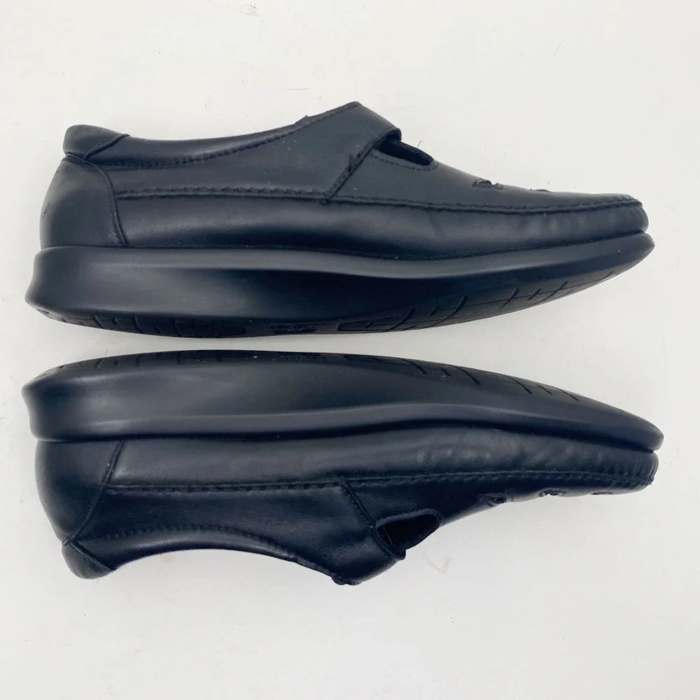 SAS Roamer Tripad Comfort Leather Mary Jane Loafers Women 10S Slim Black Comfort